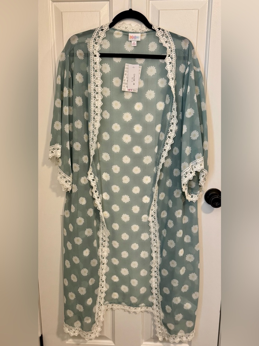 LuLaRoe Sage Green Daisy Kimono